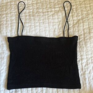 Elegant Black Ribbed Women's Top